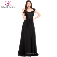 Grace Karin Black Lace Long Tall Mère de la mariée Robes CL6127